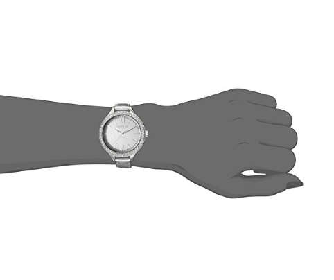 CARAVELLE NEW YORK WOMEN'S WITH GENUINE SWAROVSKI® CRYSTALS SILVER TONE WATCH W/ BOX & MANUAL