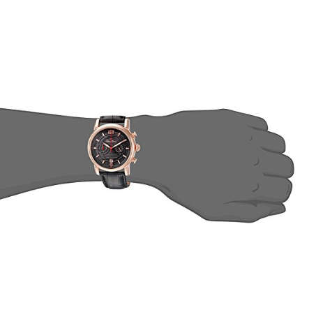 **RRP $595.00 **LUCIEN PICCARD® SWISS LEGEND BLACK LEATHER BAND WATCH W/ BOX & MANUAL