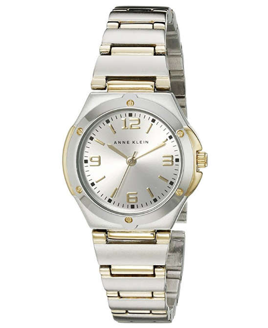 ANNE KLEIN® WOMEN'S TWO TONE ROUND DRESS WATCH W/ BOX & MANUAL
