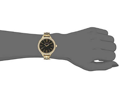 CARAVELLE NEW YORK WOMEN'S WITH GENUINE SWAROVSKI® CRYSTALS GOLD TONE WATCH W/ BOX & MANUAL