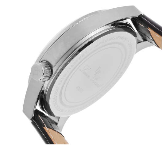 **RRP R7500.00**LUCIEN PICCARD® SWISS LEGEND BLACK LEATHER BAND CASUAL WATCH W/ BOX & MANUAL