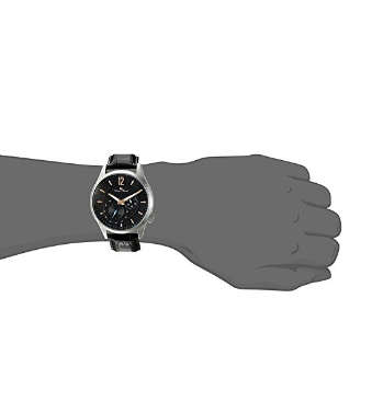 **RRP R7500.00**LUCIEN PICCARD® SWISS LEGEND BLACK LEATHER BAND CASUAL WATCH W/ BOX & MANUAL