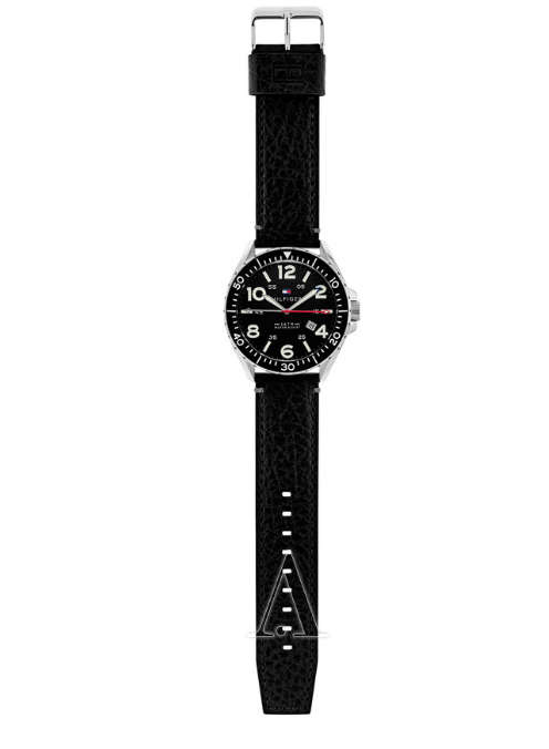 **AUTHENTIC**TOMMY HILFIGER® MEN'S CASUAL SPORT ANALOG DISPLAY QUARTZ BLACK WATCH