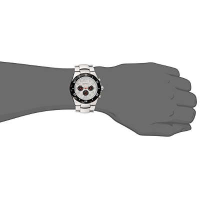 *Genuine* AUGUST STEINER® MEN'S SILVER MULTIFUNCTION SWISS QUARTZ WATCH WITH WHITE W/ BOX & MANUAL