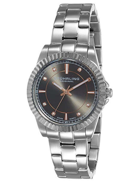 STUHRLING ORIGINAL® WOMEN'S "SYMPHONY" SWISS QUARTZ SWAROVSKI CRYSTAL-ACCENTED GREY DIAL WATCH BNIB