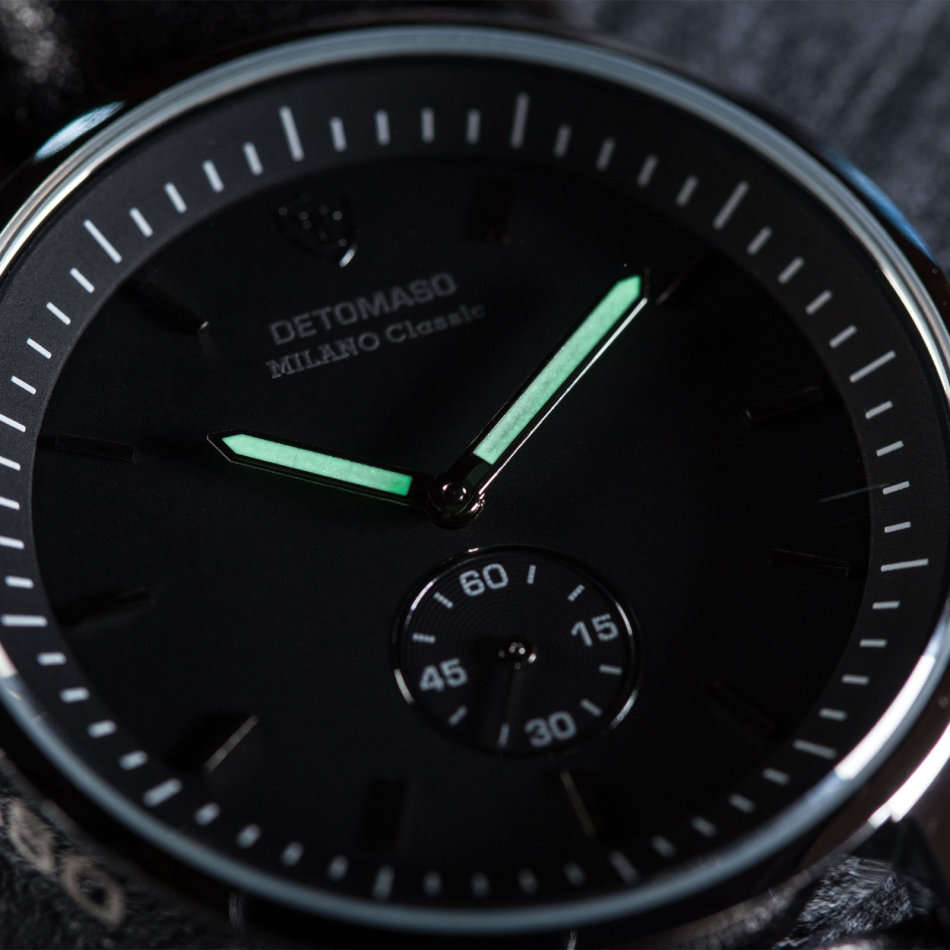 -I LATE ENTRY I- DETOMASO® MILANO CLASSIC MEN'S STAINLESS STEEL WATCH W/ QUICK RELEASE LEATHER STRAP