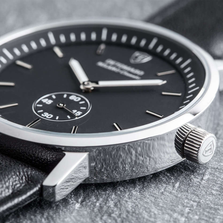 -I LATE ENTRY I- DETOMASO® MILANO CLASSIC MEN'S STAINLESS STEEL WATCH W/ QUICK RELEASE LEATHER STRAP