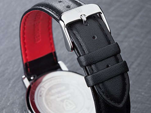 -I LATE ENTRY I- DETOMASO® MILANO CLASSIC MEN'S STAINLESS STEEL WATCH W/ QUICK RELEASE LEATHER STRAP