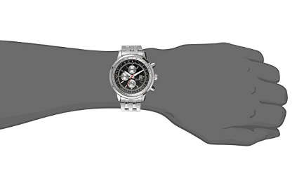 AUGUST STEINER ® MENS SWISS QUARTZ TACHYMETER TWO TIME ZONE DATE SUBDIAL QUARTZ BRACELET WATCH