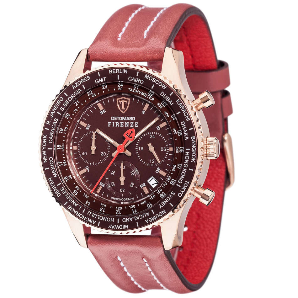*RRP R8,499.99* DETOMASO® MEN'S FIRENZE CHRONOGRAPH TREND ANALOG DISPLAY JAPANESE QUARTZ RED  WATCH