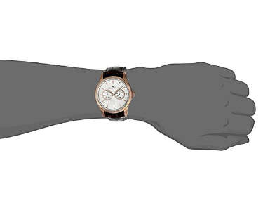 **RRP R7330.92**LUCIEN PICCARD® SWISS LEGEND BROWN LEATHER BAND CASUAL WATCH W/ BOX & MANUAL