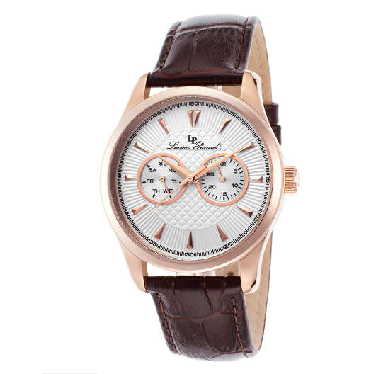 **RRP R7330.92**LUCIEN PICCARD® SWISS LEGEND BROWN LEATHER BAND CASUAL WATCH W/ BOX & MANUAL