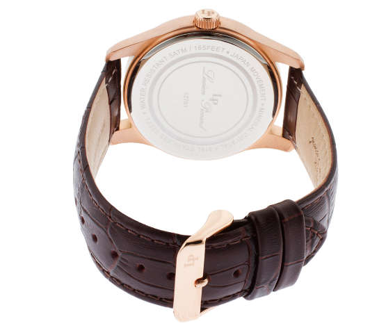 **RRP R7330.92**LUCIEN PICCARD® SWISS LEGEND BROWN LEATHER BAND CASUAL WATCH W/ BOX & MANUAL