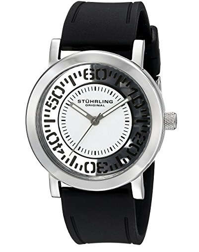 LATE ENTRY - R 7, 247.22 I STUHRLING ORIGINAL WOMEN SYMPHONY QUARTZ BLACK SILICONE STRAP WATCH BNIB