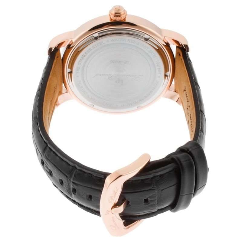 LATE ENTRY R7000.00 I  LUCIEN PICCARD®  MEN'S QUARTZ STAINLESS STEEL AND LEATHER AUTOMATIC WATCH