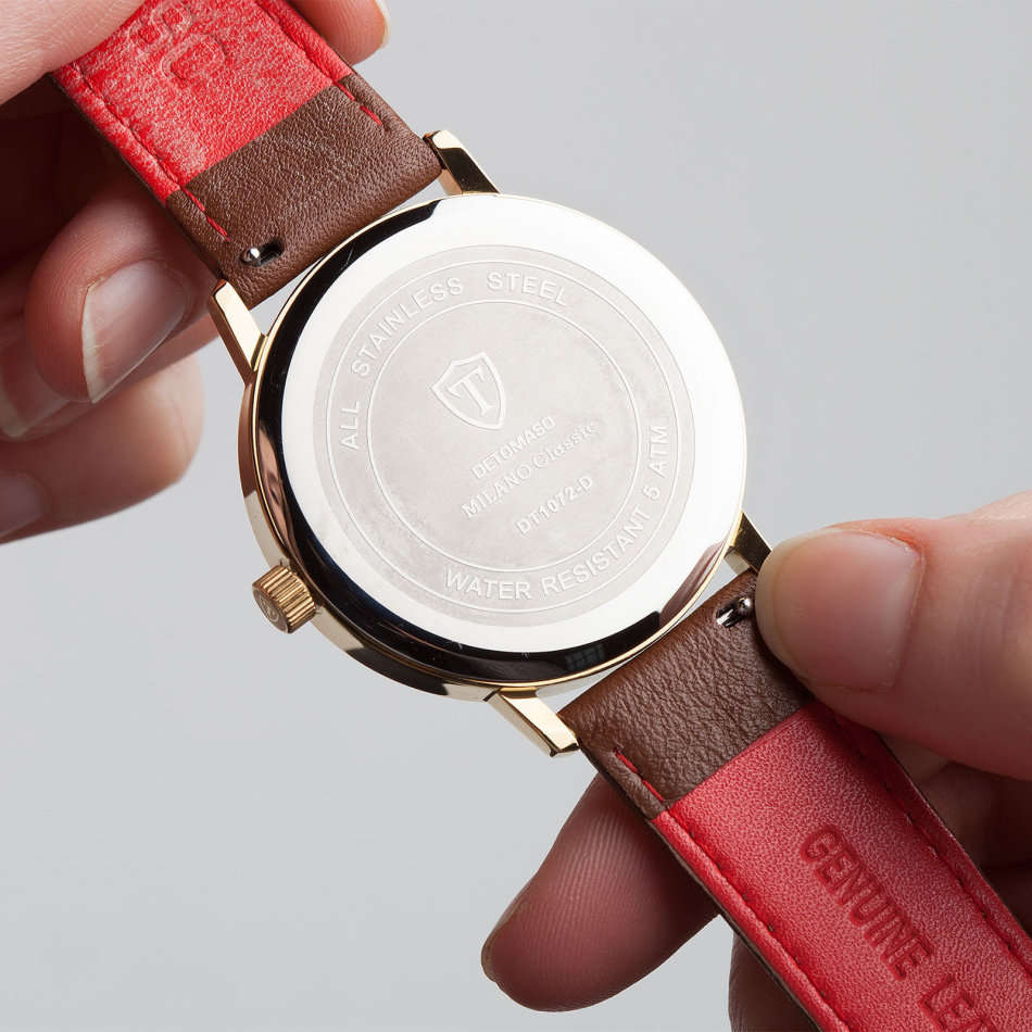 *RRP R7,499.99 I DETOMASO® MILANO CLASSIC MEN'S STAINLESS STEEL WATCH W/ QUICK RELEASE LEATHER STRAP