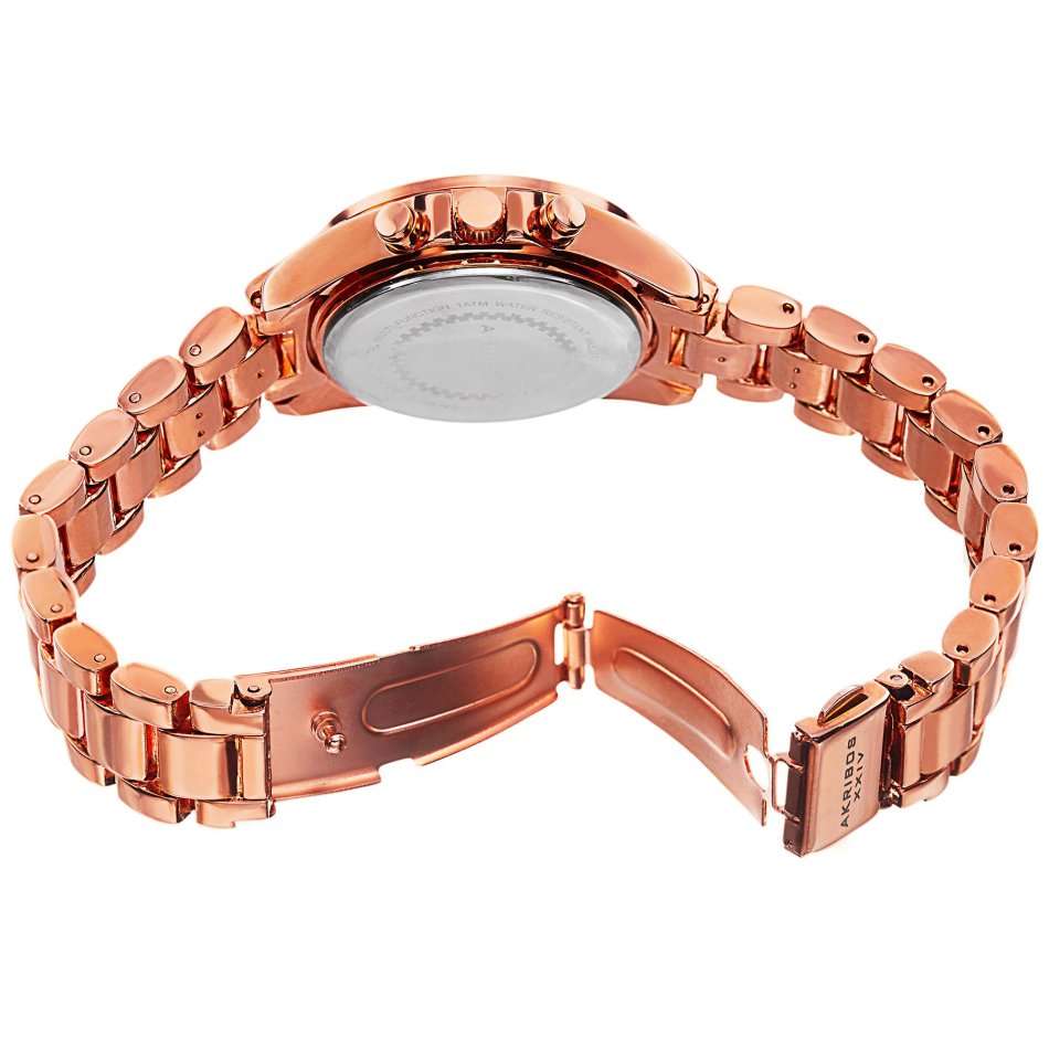 -I LATE ENTRY I- AKRIBOS XXIV® WOMEN'S  TWO TONE SWISS QUARTZ WATCH W/ BOX & MANUAL