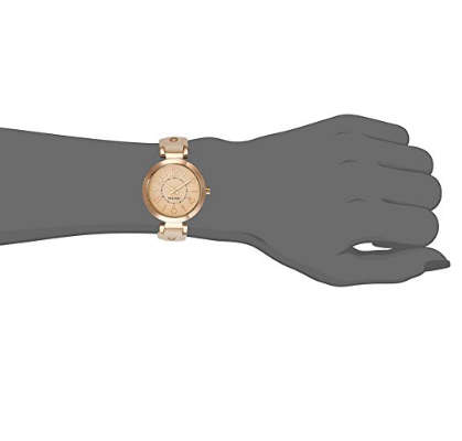 LATE ENTRY GENUINE I NINE WEST® WOMEN ROSE GOLD-TONE CASE BLUSH PINK STRAP WATCH W/  BOX & MANUAL