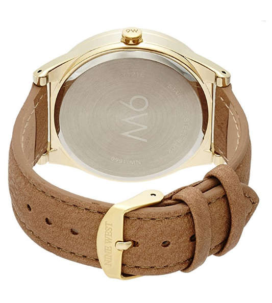 **GENUINE**NINE WEST® WOMEN'S  ANALOG DISPLAY JAPANESE QUARTZ TAN WATCH  W/  BOX & MANUAL