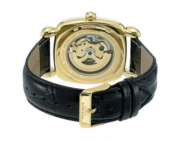 -I LATE ENTRY I RRP R6499.99  I- AKRIBOS XXIV® MEN'S 42MM CALFSKIN BAND METAL CASE AUTOMATIC WATCH