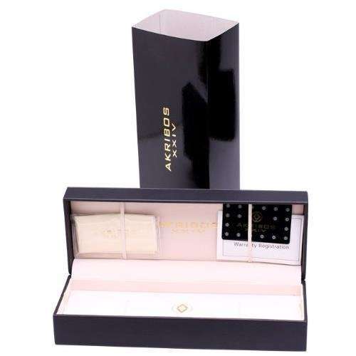 -I LATE ENTRY I RRP R6499.99  I- AKRIBOS XXIV® MEN'S 42MM CALFSKIN BAND METAL CASE AUTOMATIC WATCH