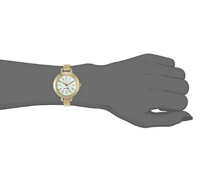 **GENUINE** NINE WEST® WOMEN'S GOLD-TONE BANGLE WATCH WITH BRACELET  W/  BOX & MANUAL