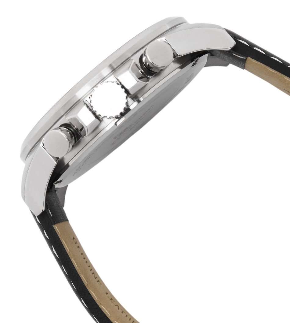 RRP R6734.29 I- BURGMEISTER®  STOP WATCH FUNCTION, 24H DISPLAY, TACHYMETER-DISPLAY  BLACK LEATHER