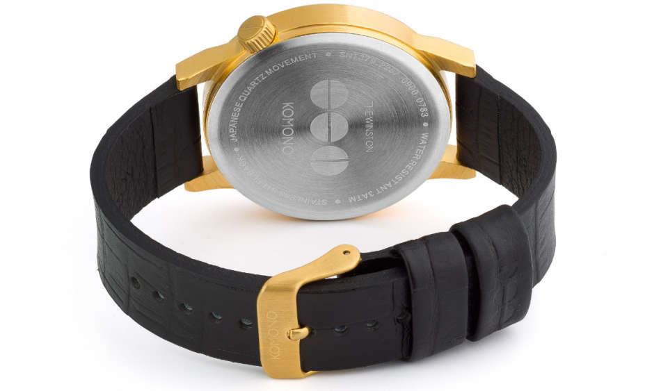 -I LATE ENTRY I- KOMONO®  MENS GOLD WINSTON  MONTE CARLO SERIES ANALOG DISPLAY JAPANESE QUARTZ WATCH