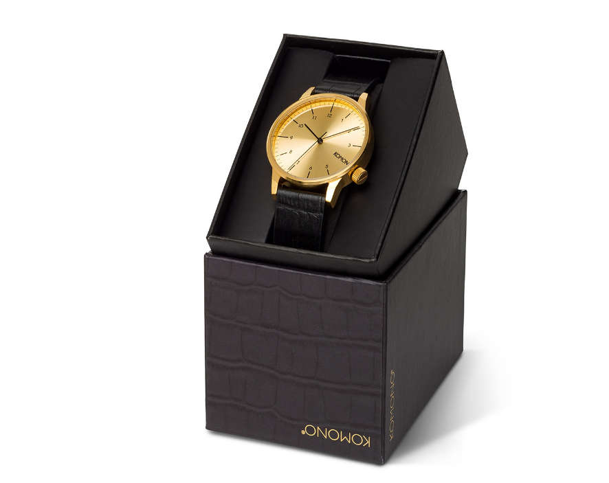 -I LATE ENTRY I- KOMONO®  MENS GOLD WINSTON  MONTE CARLO SERIES ANALOG DISPLAY JAPANESE QUARTZ WATCH