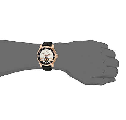 -I LATE ENTRYI RRP $595.00 I- LUCIEN PICCARD®  BLACK LEATHER BAND CASUAL WATCH W/ BOX & MANUAL