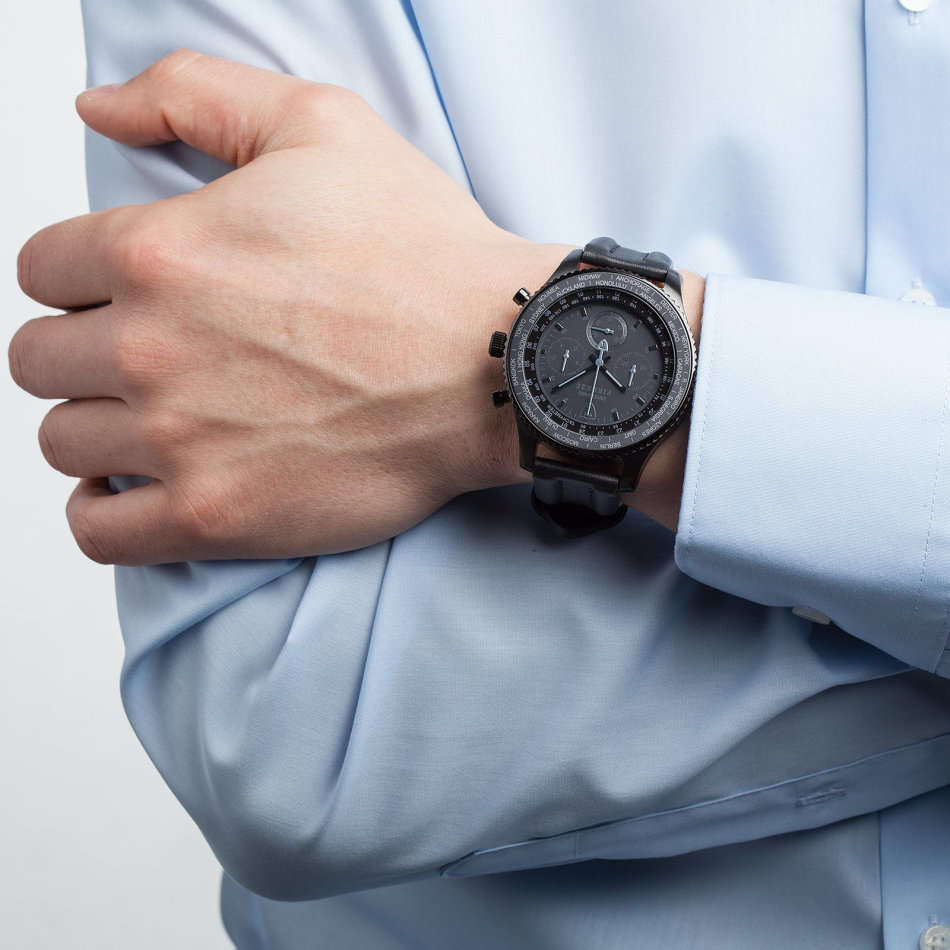 LATE ENTRY - READY TO SHIP I DETOMASO Firenze Black XXL Chronograph Mens Watch Black Stainless Steel