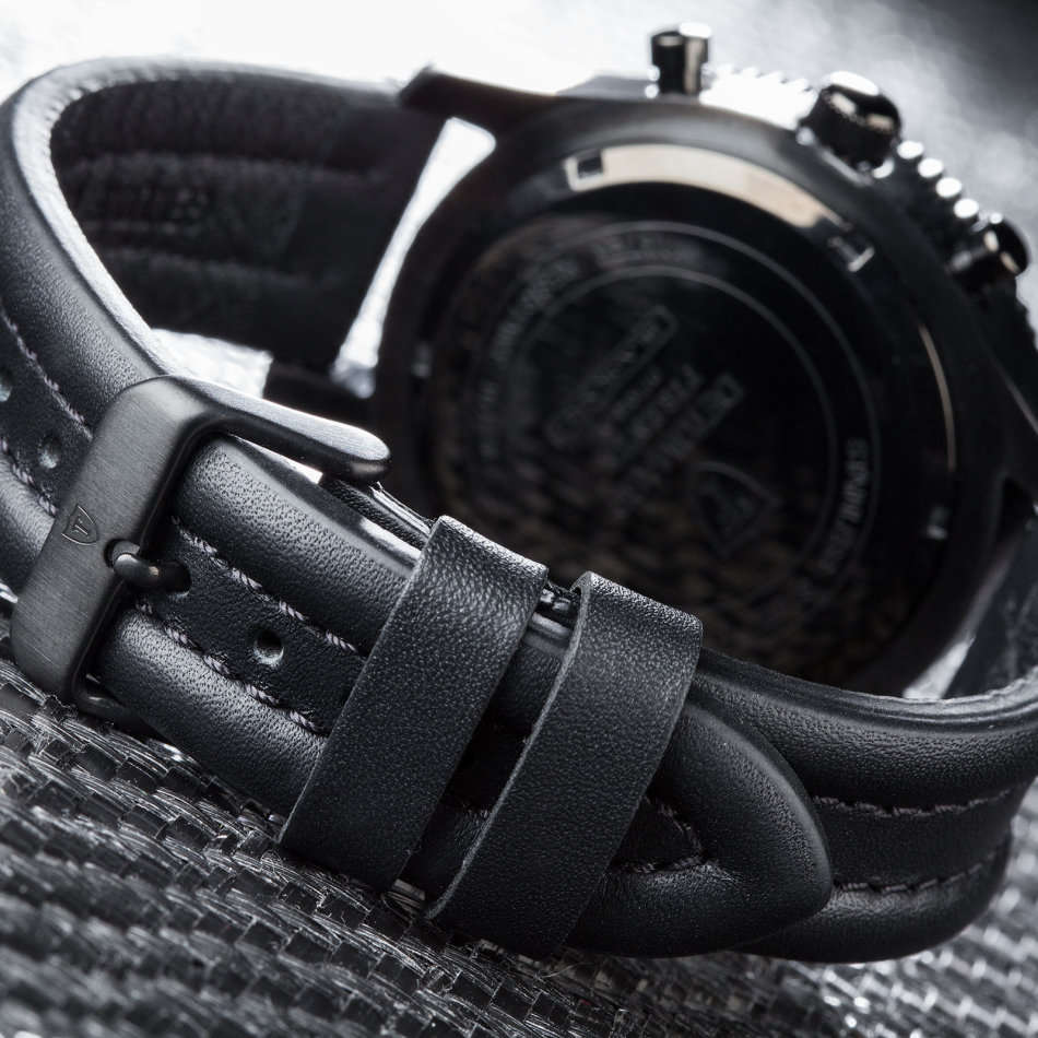 LATE ENTRY - READY TO SHIP I DETOMASO Firenze Black XXL Chronograph Mens Watch Black Stainless Steel