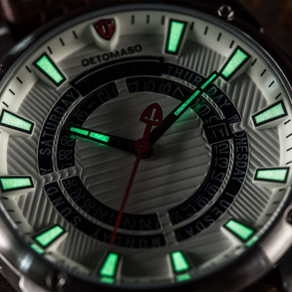 LATE ENTRY I DETOMASO® BUSINESS PUNK MEN JAPANESE QUARTZ DAY/DATE DISPLAY LEATHER STRAP WATCH