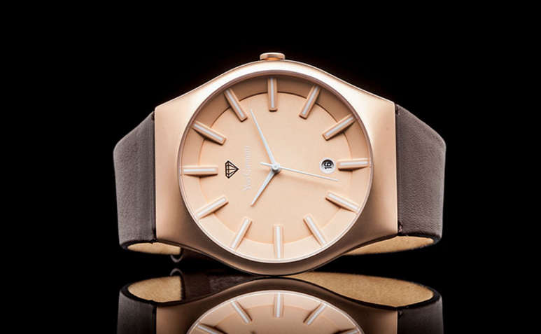 -I GENUINE I EXCLUSIVE I-  YVES-CAMANI® Louanne Women Date Display  Brown Leather Strap Watch