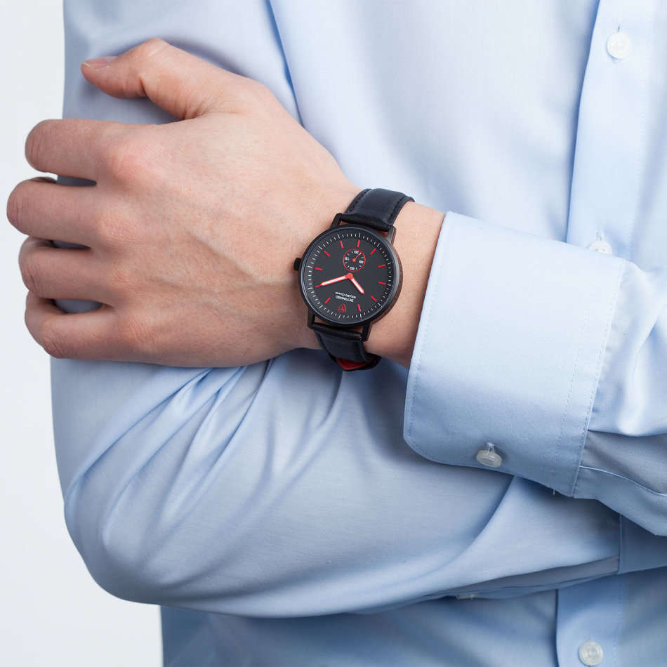 -I LATE ENTRY I- DETOMASO® MILANO CLASSIC MEN'S STAINLESS STEEL WATCH W/ QUICK RELEASE LEATHER STRAP