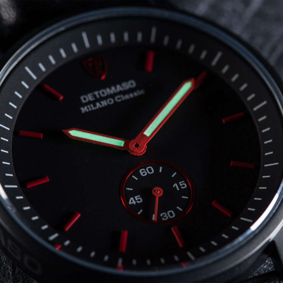 -I LATE ENTRY I- DETOMASO® MILANO CLASSIC MEN'S STAINLESS STEEL WATCH W/ QUICK RELEASE LEATHER STRAP