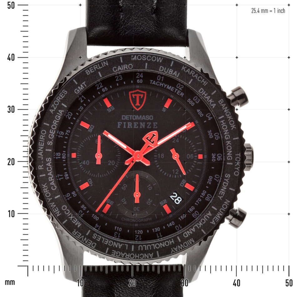 LIMITED EDITION - READY TO SHIP I DETOMASO  FIRENZE  BLACK CHRONOGRAPH WATCH