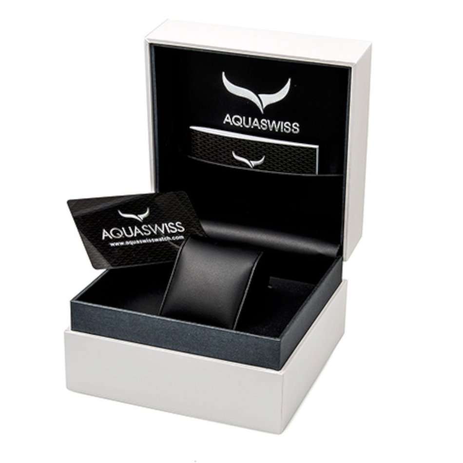 -I Genuine Swiss Watch I- Aquaswiss Unisex  Black/Silver Swissport G Watch