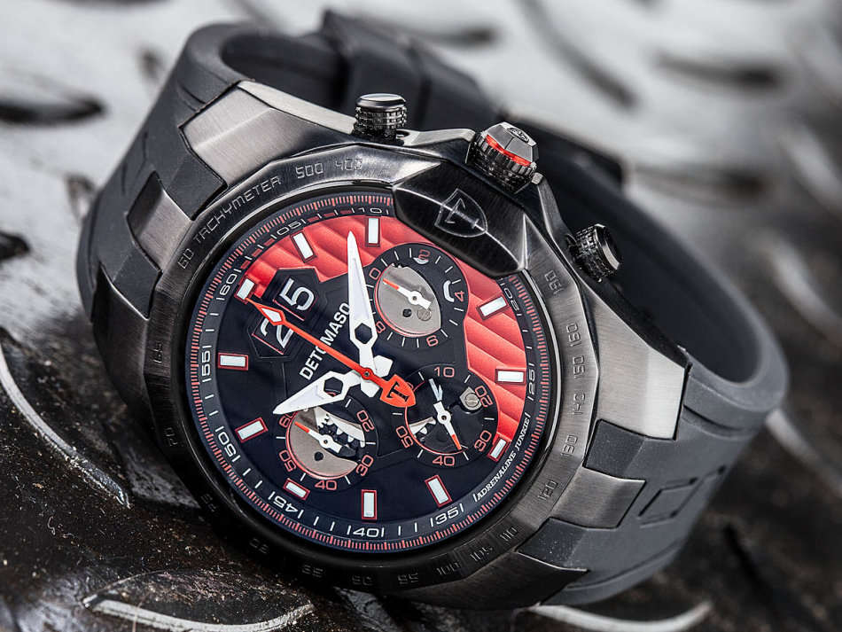 EXCLUSIVE !!! - READY TO SHIP I DETOMASO ADRENALINE JUNKIE Chronograph Mens Watch Stainless Steel