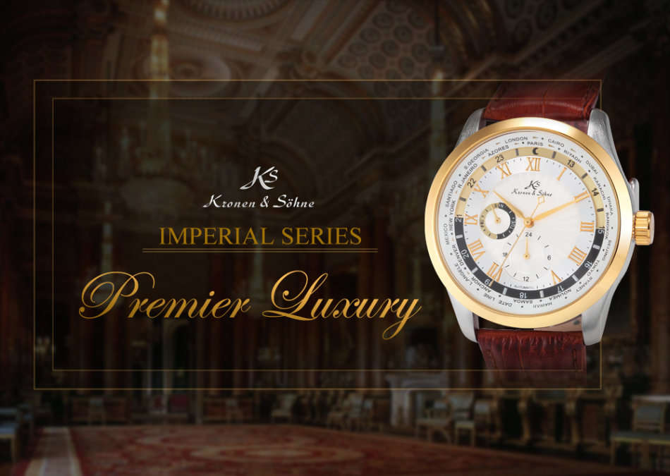 -I Late Entry !!! I GENUINE I- KRONEN & SÖHNE Automatic Sport Army Leather Mechanical Wrist Watch