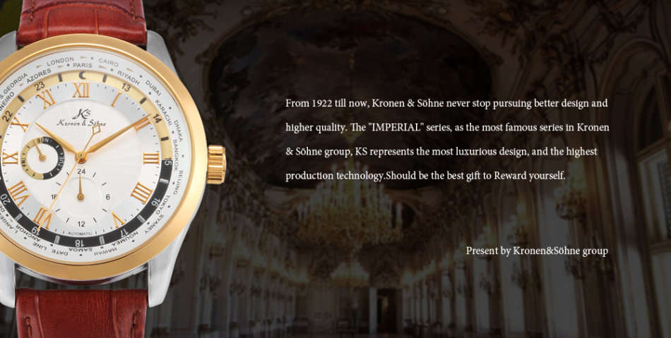 -I Late Entry !!! I GENUINE I- KRONEN & SÖHNE Automatic Sport Army Leather Mechanical Wrist Watch