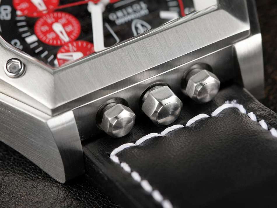 EXCLUSIVE !!! TORINO 3 TIMEZONE WATCH CHRONOGRAPH STAINLESS STEEL LEATHER LARGE DIAL