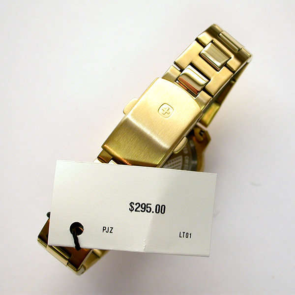 SWISS MILITARY I WENGER I WHITE DIAL 33MM YELLOW GP 100M WR EDGE WATCH- 3 YEAR WARRANTY