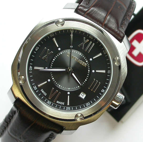 SWISS MILITARY I WENGER I BLACK DIAL 33MM SS 100M WR EDGE STRAP WATCH- 3 YEAR WARRANTY