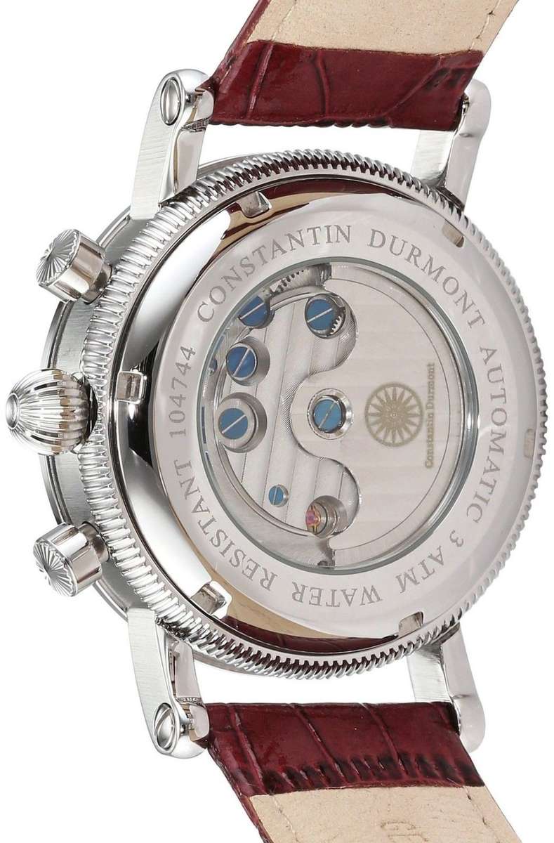 -I GENUINE I EXCLUSIVE I-  Constantin Durmont AUTOMATIC stainless steel Chronograph w/ Leather Strap