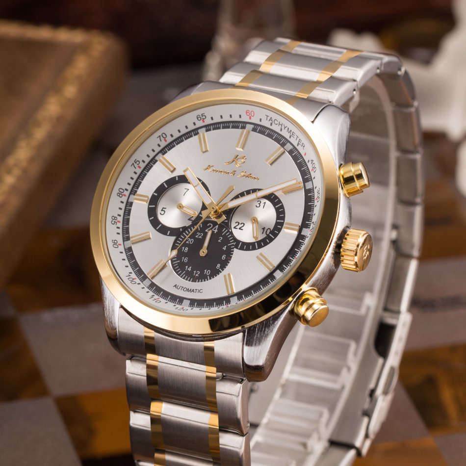 -I GENUINE I- KRONEN&SÖHNE Mens Stainless Steel Automatic Mechanical Date Day Sport Wrist Watch