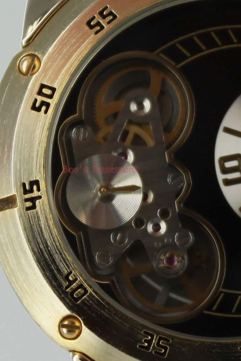 LATE ENTRY ! I GENUINE I EXCLUSIVE I MEN I  ELGIN  Goldtone Partial Skeleton Automatic Watch