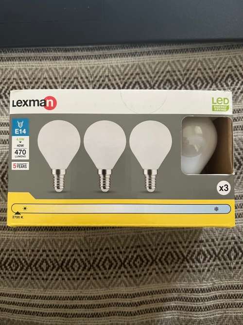 LED filament LEXMAN G45 E27 4.5W 470lm 2700K 15000H 3 pack