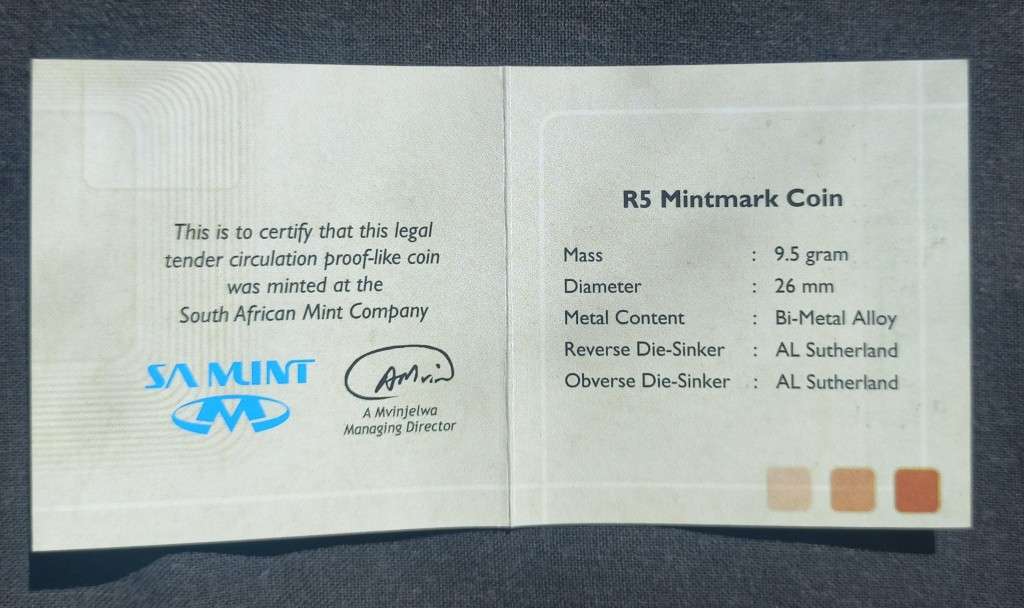 2010 R5 Mintmark coin struck on `Oom Paul` coining press