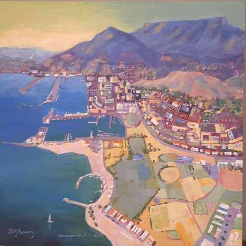 GREENPOINT OVERHEAD - An original painting by Liz Fitzhenry